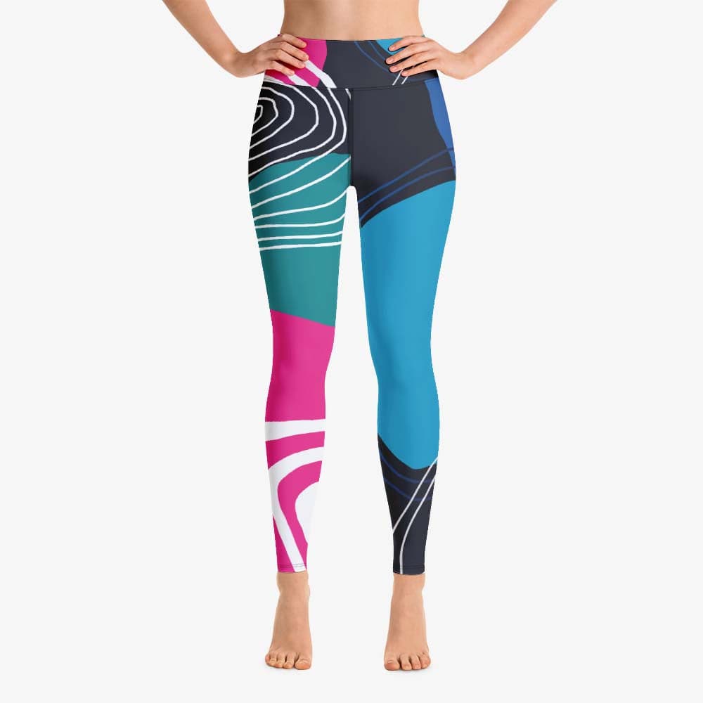 Patterned Leggings Modernist Fuchsia/Turquoise – Loony Legs