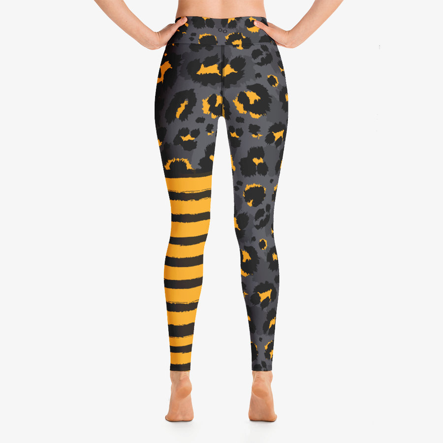Animal Printed Leggings "BeePard" Yellow/Black/Grey