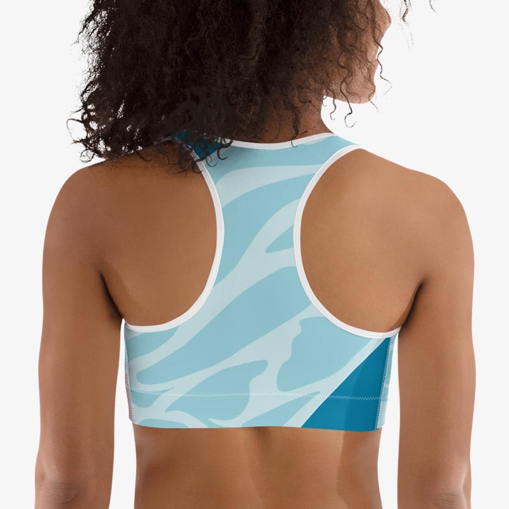 Patterned Sports Bra Flamingo Azure/Pink – Loony Legs