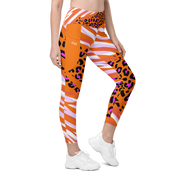 WAREHOUSE Animal Printed Leggings "Cheetiger" Orange with Pockets