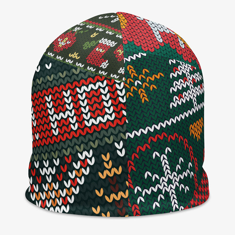 Printed Beanie "Oh! Oh! Oh!" Red/Green