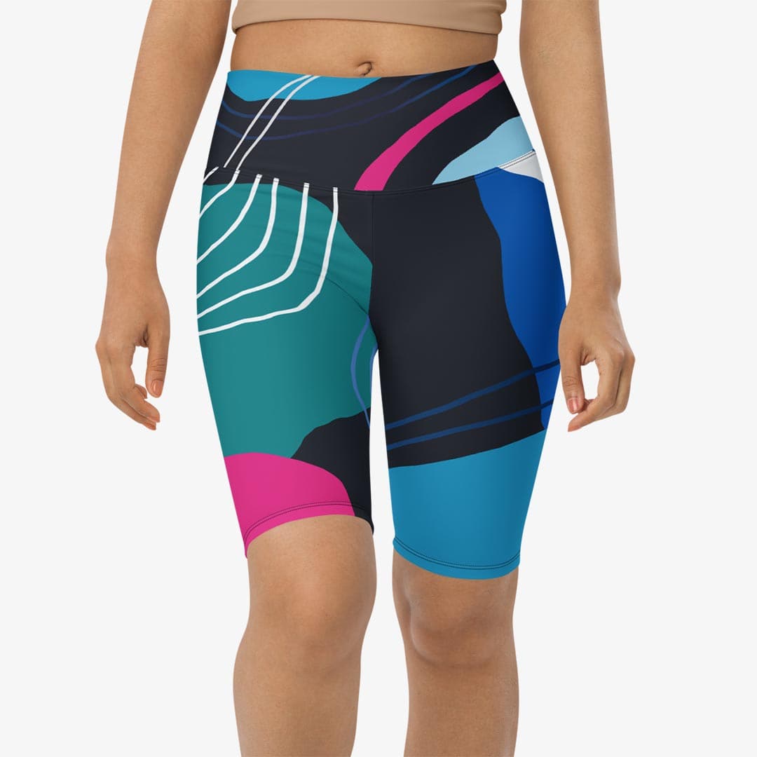 White biker shorts showcasing a minimalistic design.