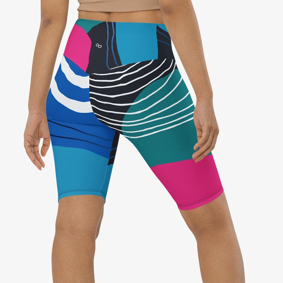 Biker Shorts "Modernist" Blue/Pink