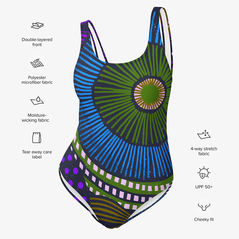 Ethno Pop Swimsuit – Blue/Green