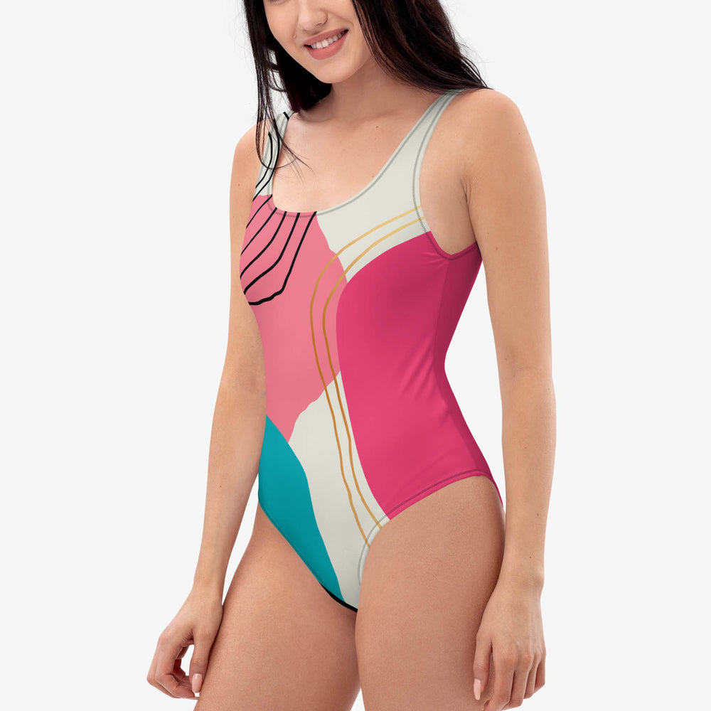 Modernist Swimsuit – Fuchsia/Turquoise