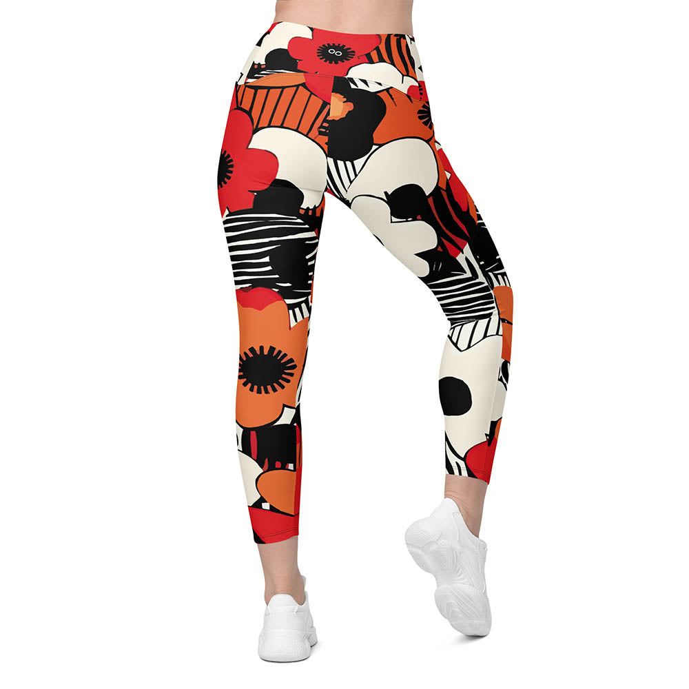Zebra Blossom Pocket Leggings