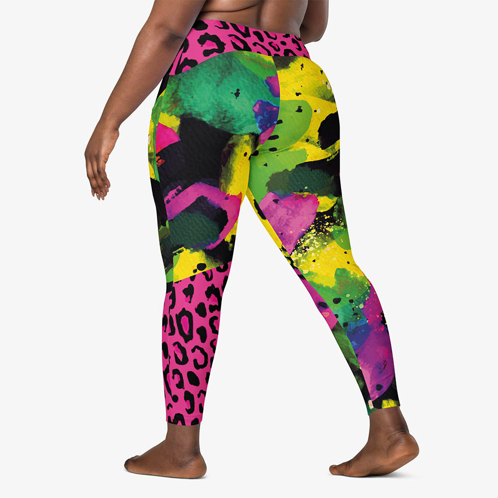 Wild Canvas Pocket Leggings – Green/Pink/Yellow