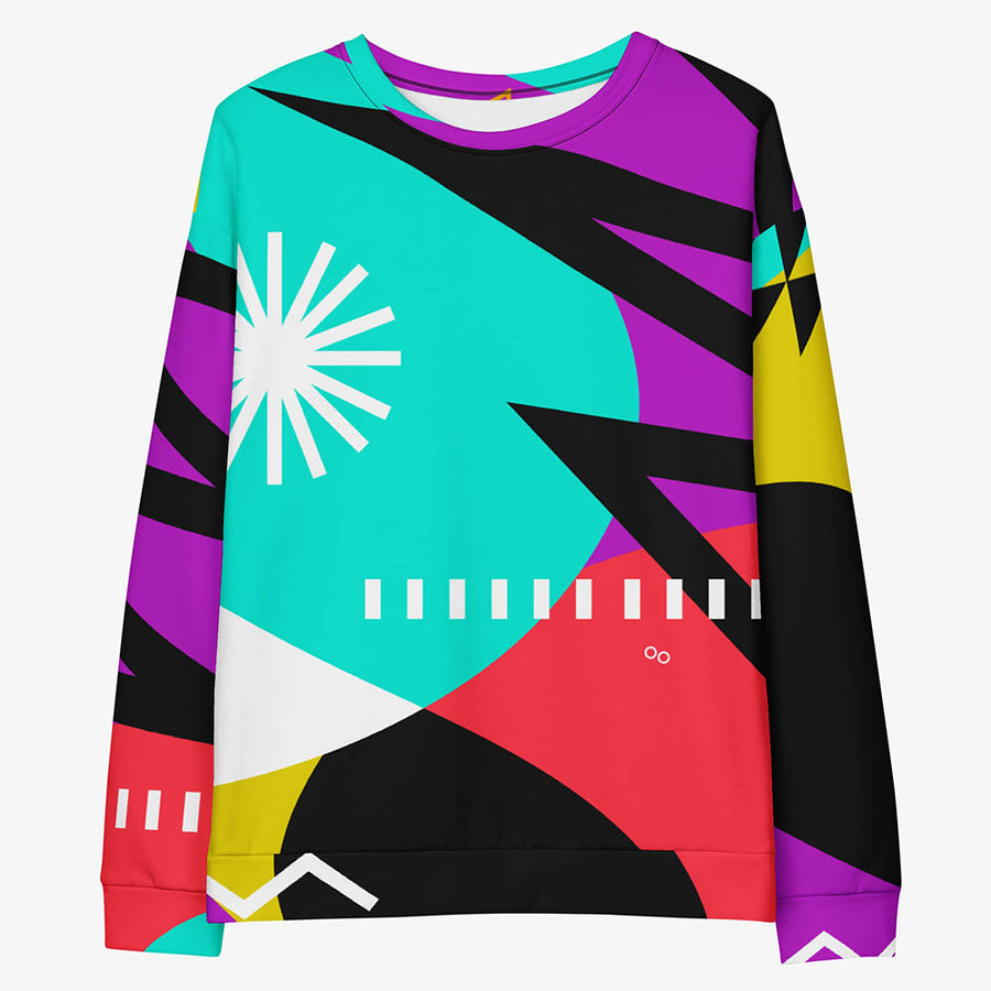 Fleece Sweatshirt "Surrealist 2" Purple/Red/Black