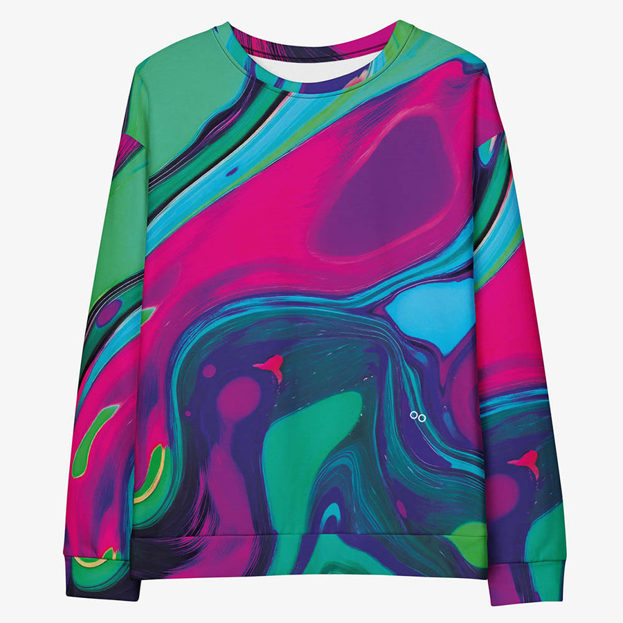 Fleece Sweatshirt "Funky Lava" Green/Magenta
