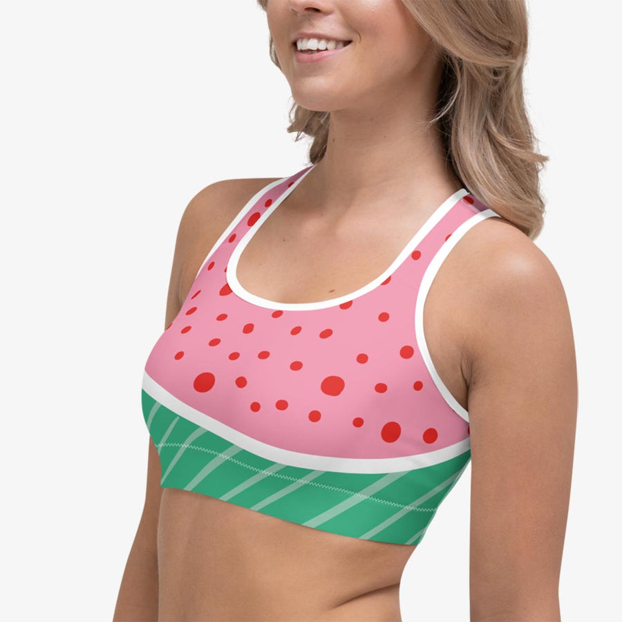 Printed Sports Bra "Pattern Galore" Pink/Blue/Green