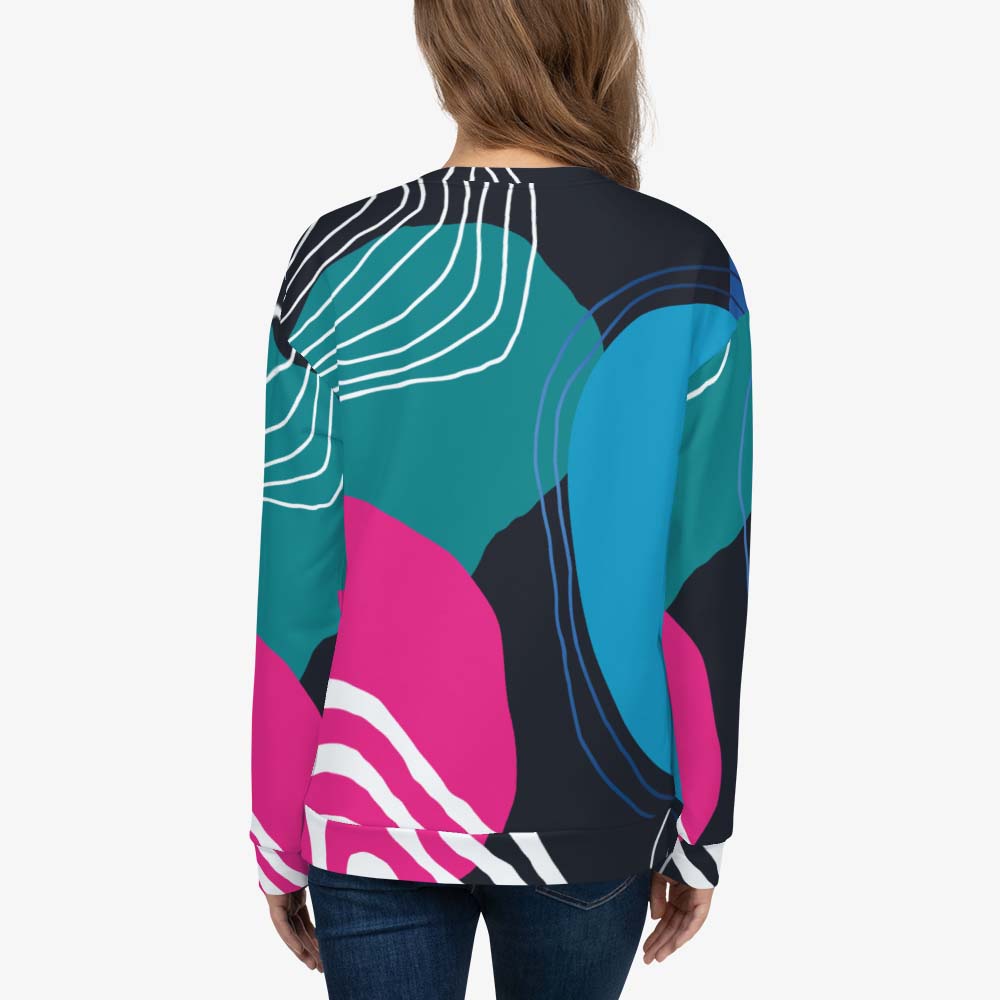 Sweatshirt with multicoloured abstract design