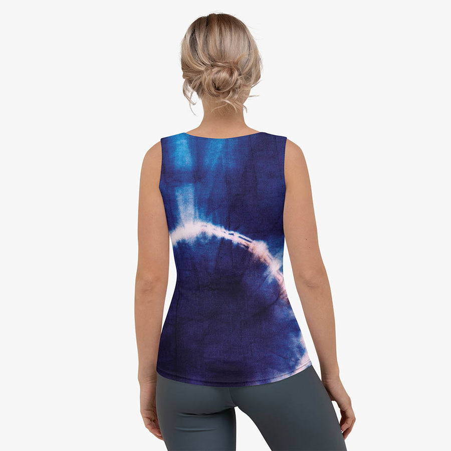 Printed Flex Vest "Tie Dye Stripe" Blue/Magenta