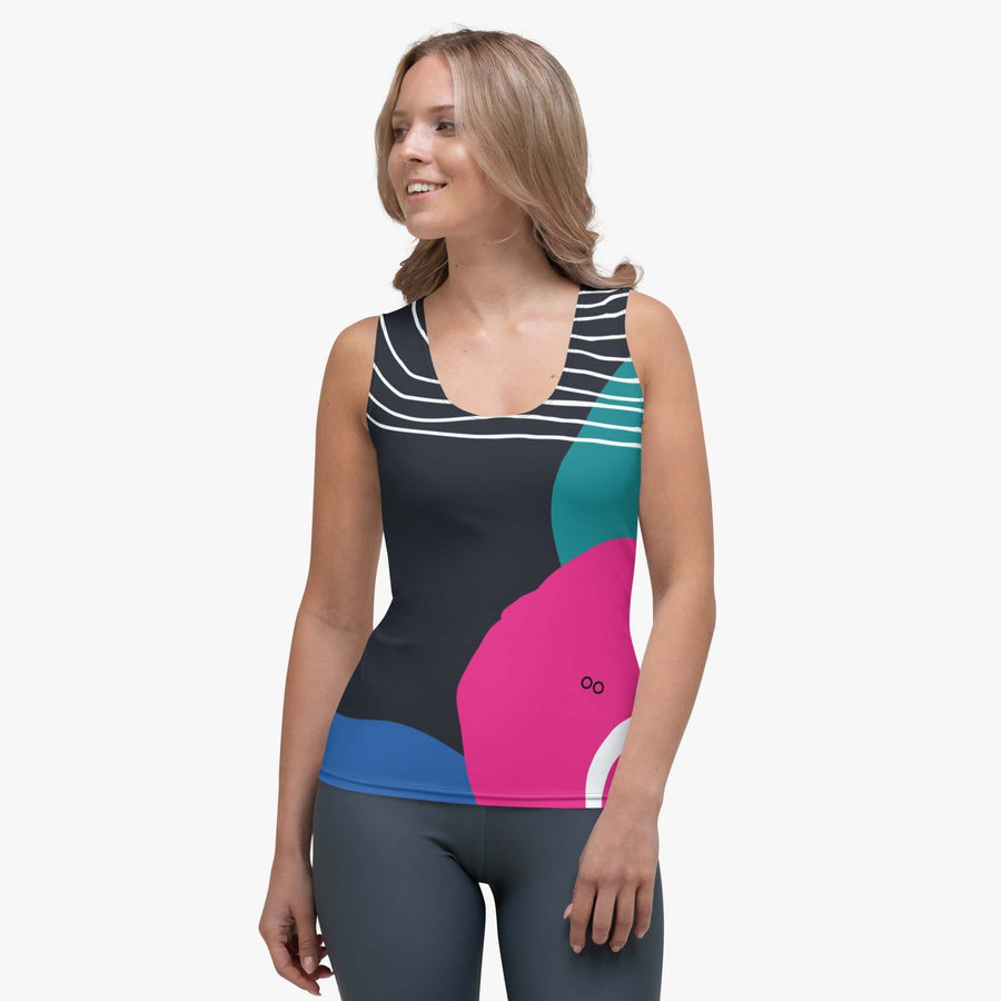 Patterned Flex Vest "Modernist" Blue/Pink