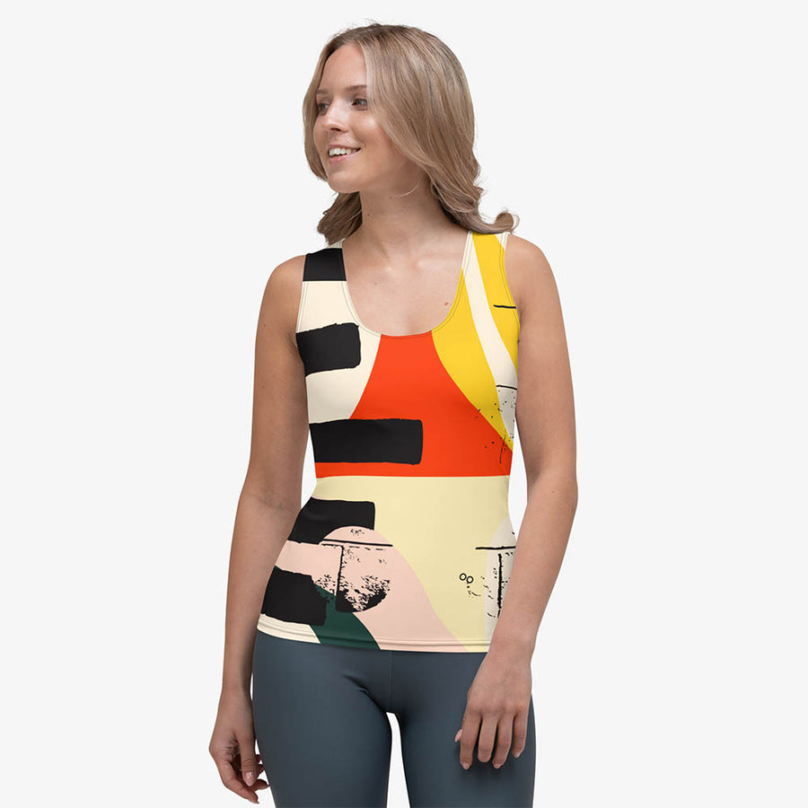 Printed Flex Vest "Stripe Art" Black/Red/Yellow