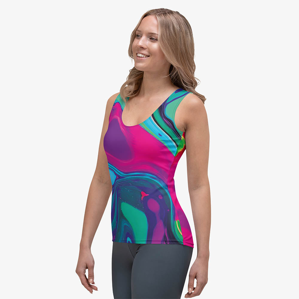 multi coloured monochrome tank top