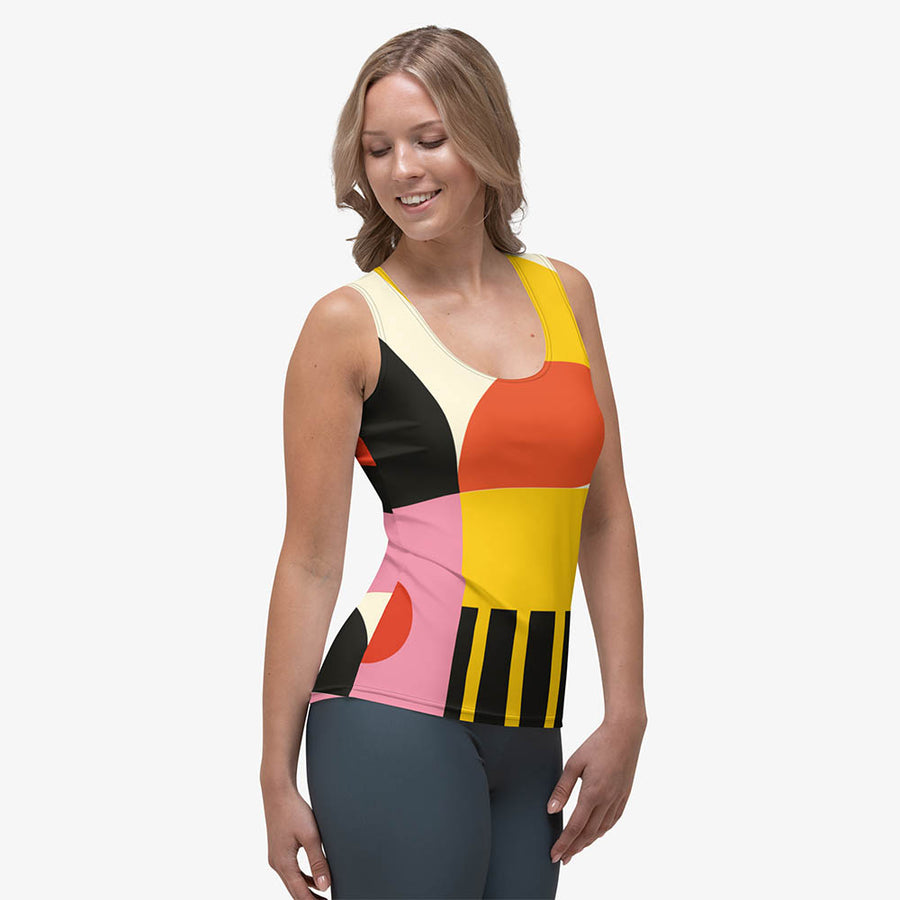 Printed Flex Vest "Design Delight" Orange/Yellow/Pink