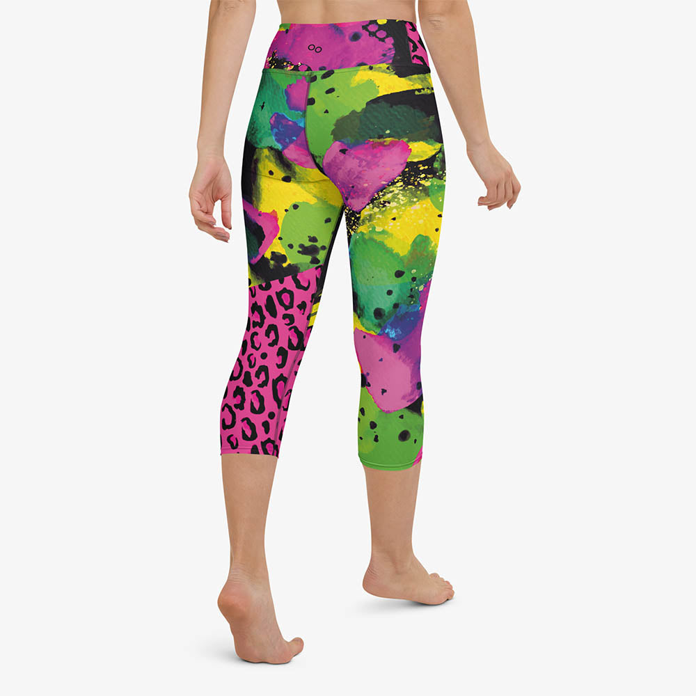 Wild Canvas Capris – Green/Pink/Yellow