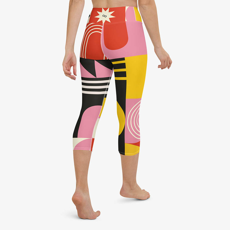 Printed Capris "Design Delight" Orange/Yellow/Pink