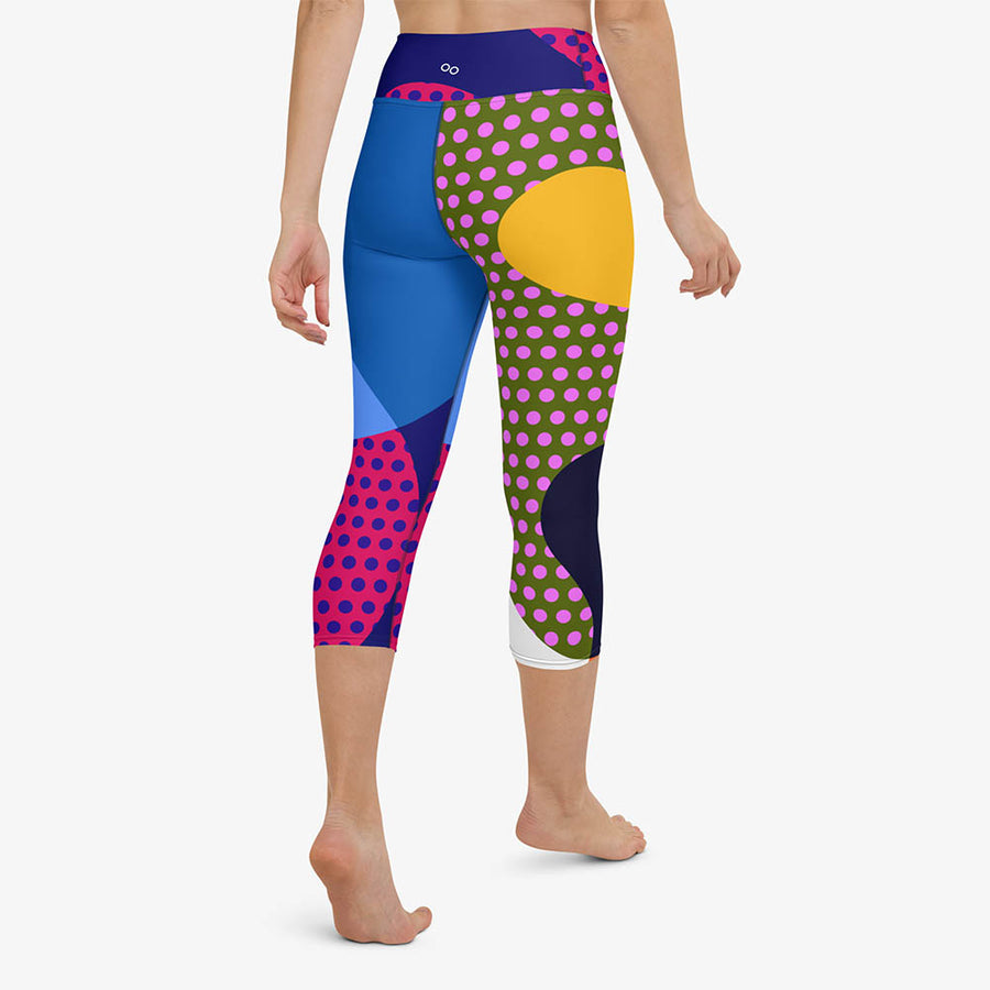 Printed Capris "Polkalicious" Red/Yellow/Blue