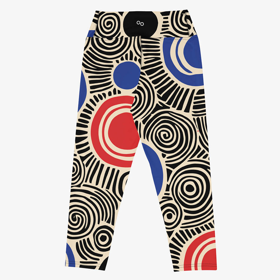 Printed Capris "Vertigo" Black/Blue/Red