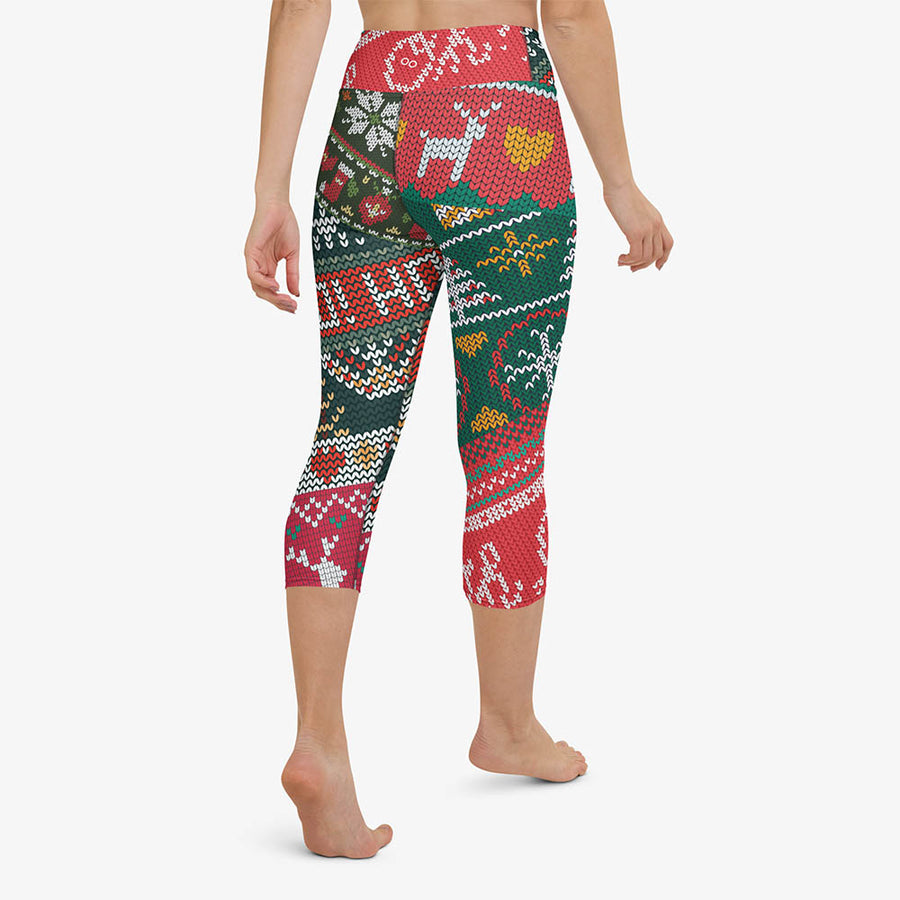 Printed Capris "Oh! Oh! Oh!" Red/Green