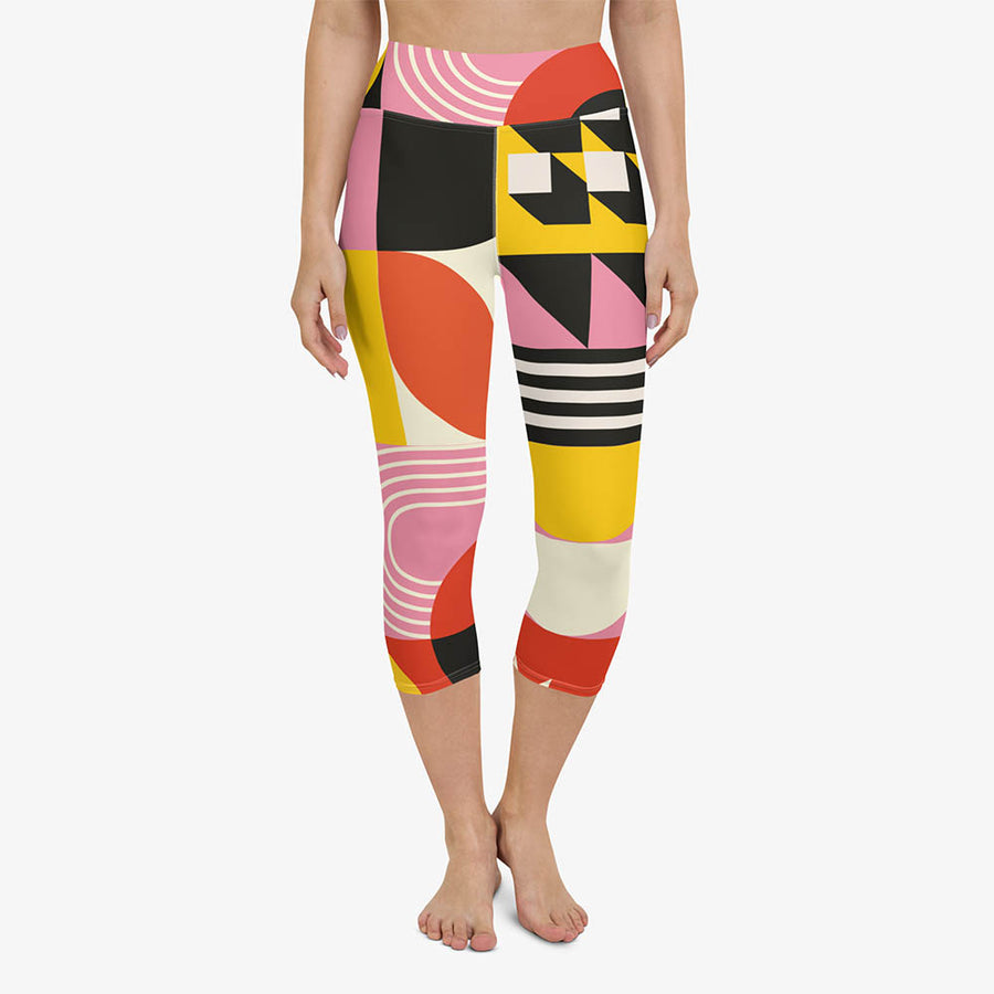 Printed Capris "Design Delight" Orange/Yellow/Pink