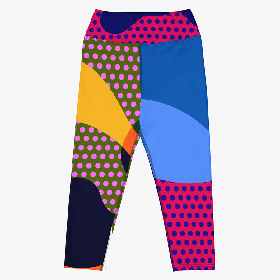 Printed Capris "Polkalicious" Red/Yellow/Blue