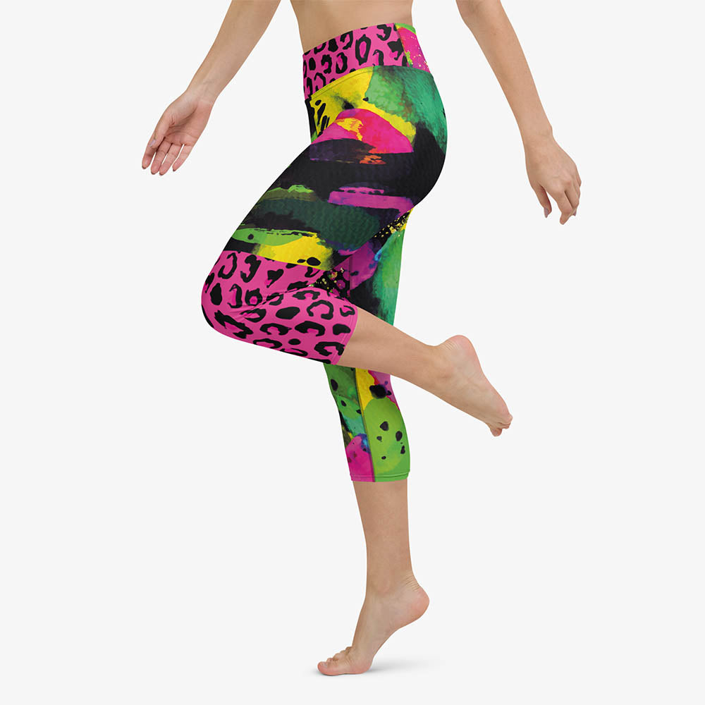 Wild Canvas Capris – Green/Pink/Yellow