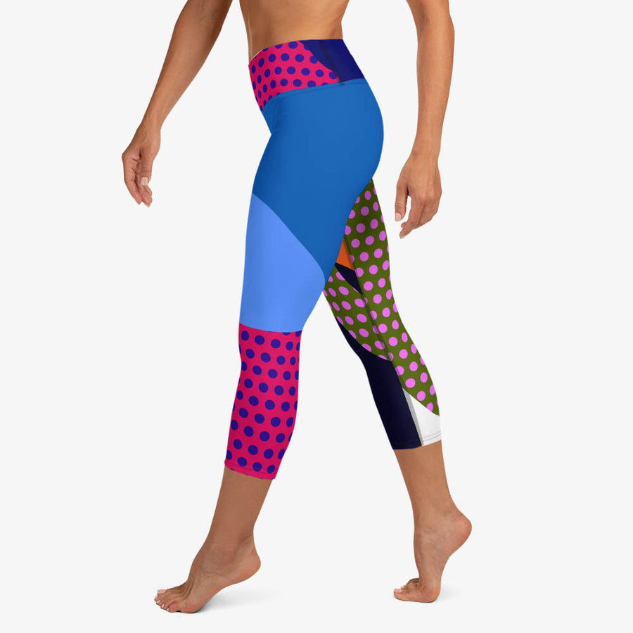 Printed Capris "Polkalicious" Red/Yellow/Blue