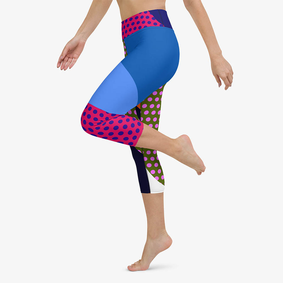 Printed Capris "Polkalicious" Red/Yellow/Blue