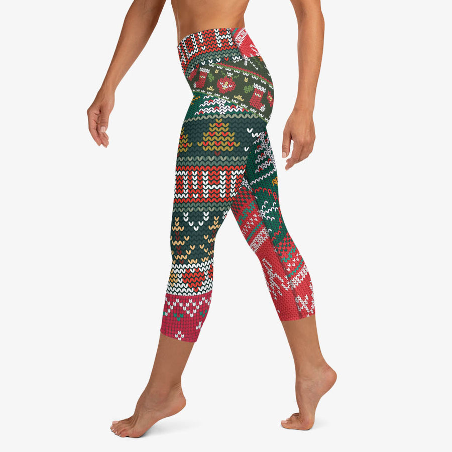 Printed Capris "Oh! Oh! Oh!" Red/Green