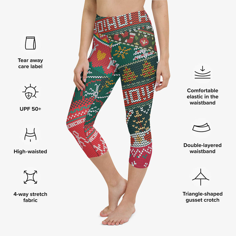 Printed Capris "Oh! Oh! Oh!" Red/Green