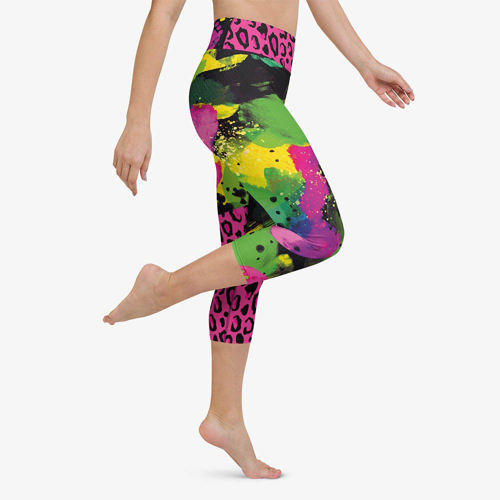 Wild Canvas Capris – Green/Pink/Yellow