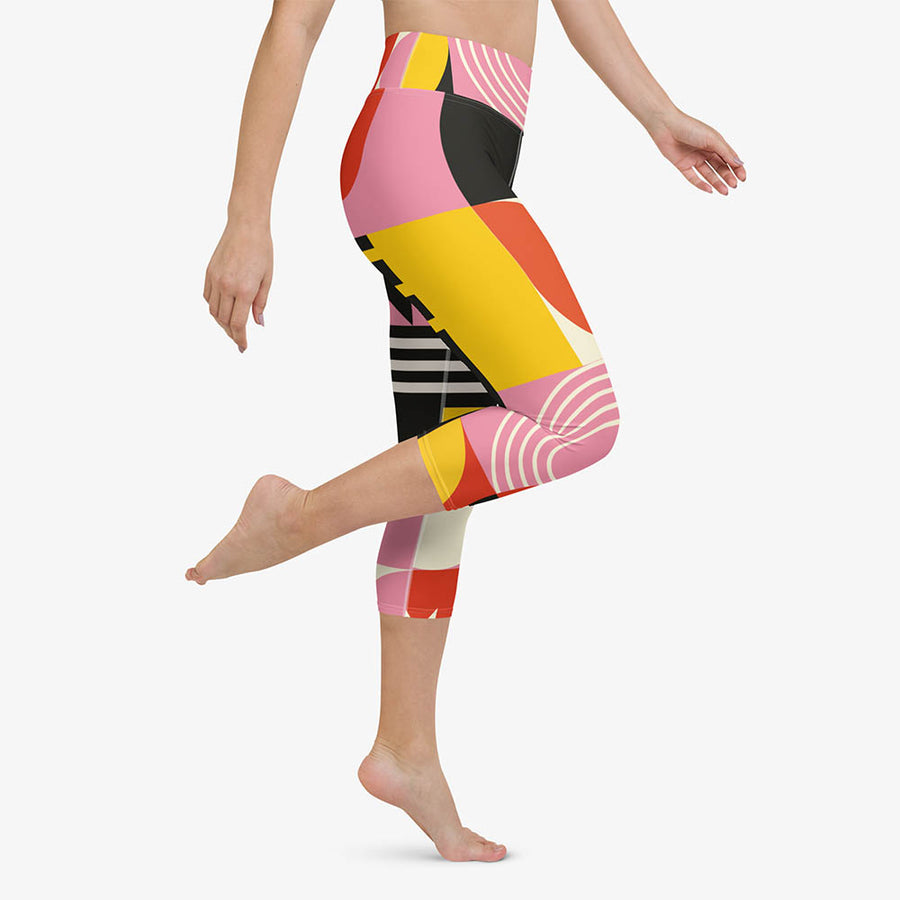 Printed Capris "Design Delight" Orange/Yellow/Pink