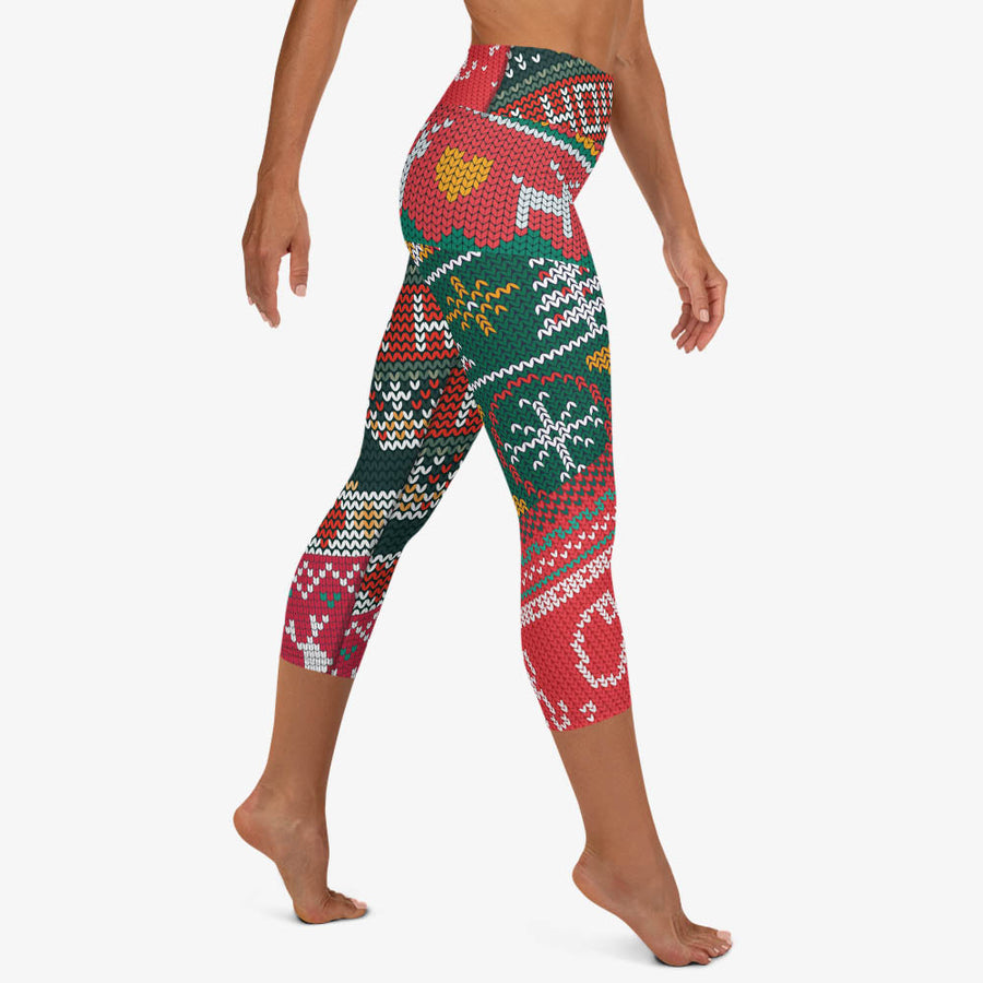 Printed Capris "Oh! Oh! Oh!" Red/Green