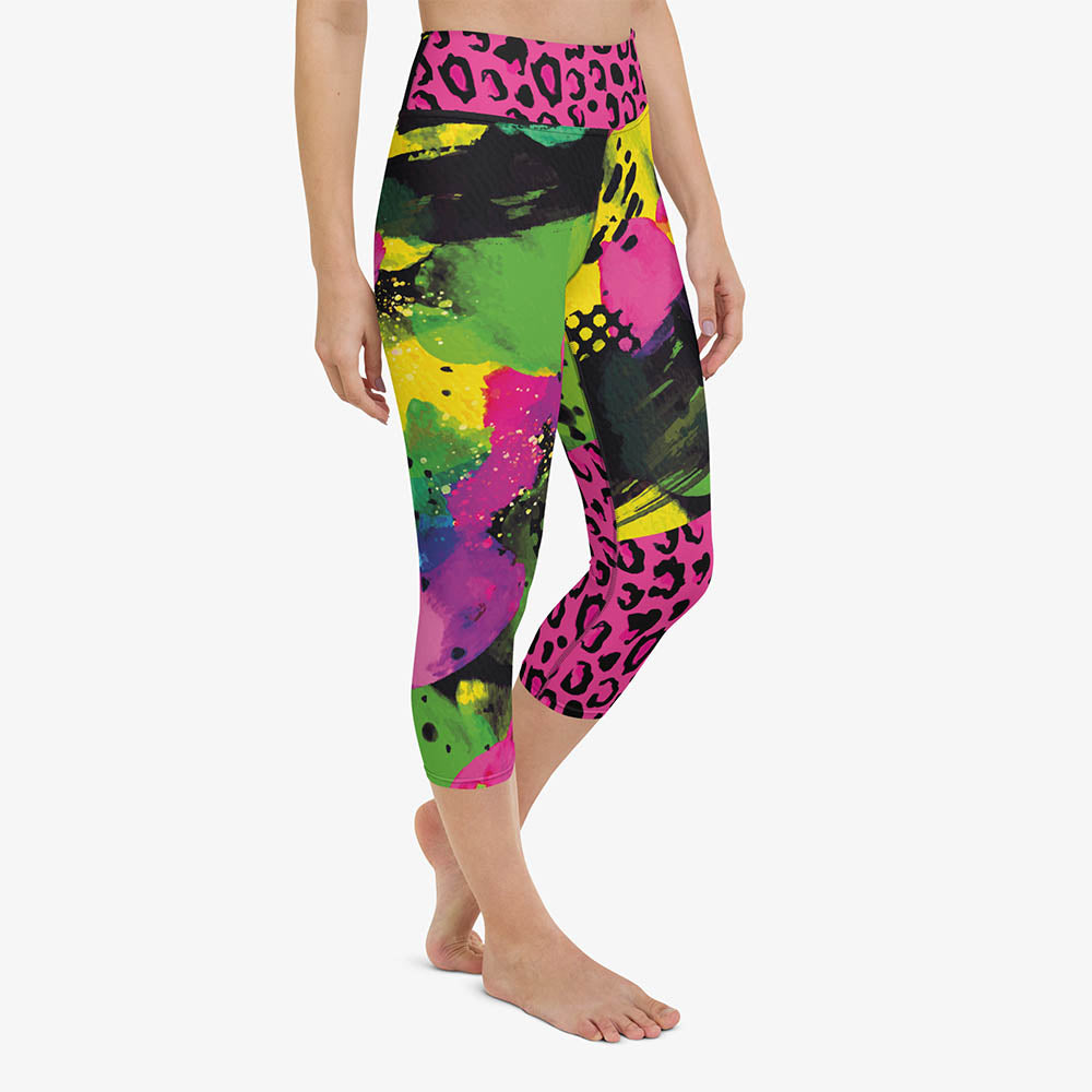 Wild Canvas Capris – Green/Pink/Yellow