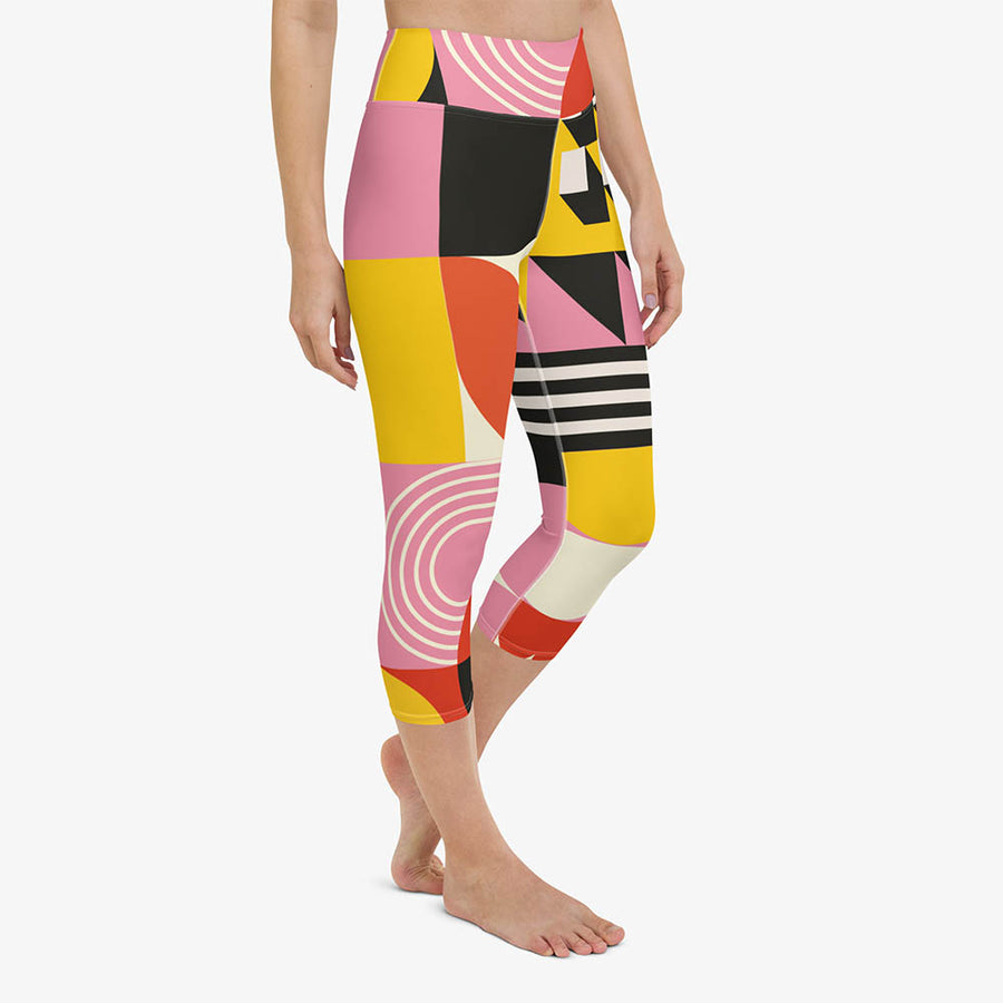 Printed Capris "Design Delight" Orange/Yellow/Pink