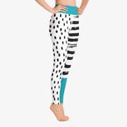 WAREHOUSE Printed Leggings "Dots&Stripes" Teal