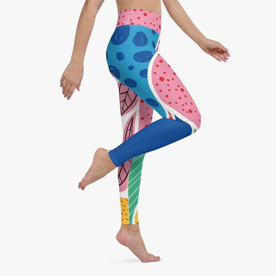 Leggings + Sports Bras "Pattern Galore" Pink/Blue/Green