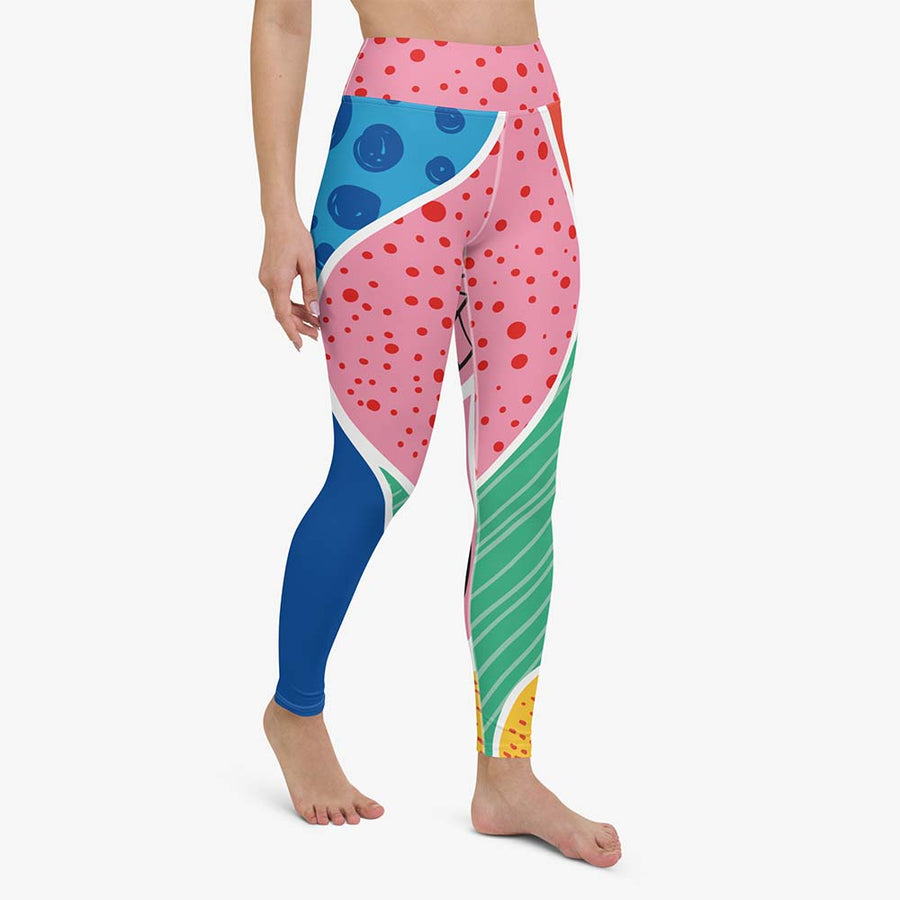Leggings + Sports Bras Pattern Galore Pink/Blue/Green – Loony Legs