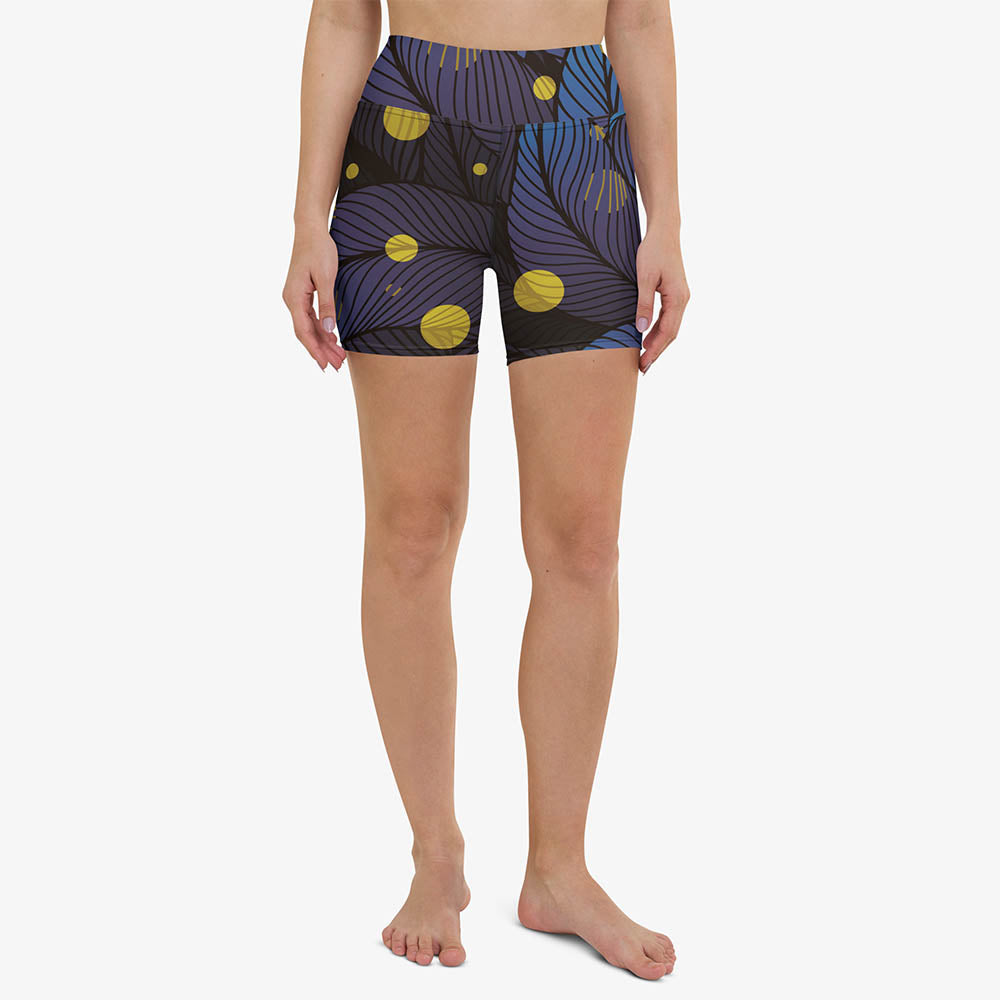 Fireflies Yoga Shorts – Blue/Yellow