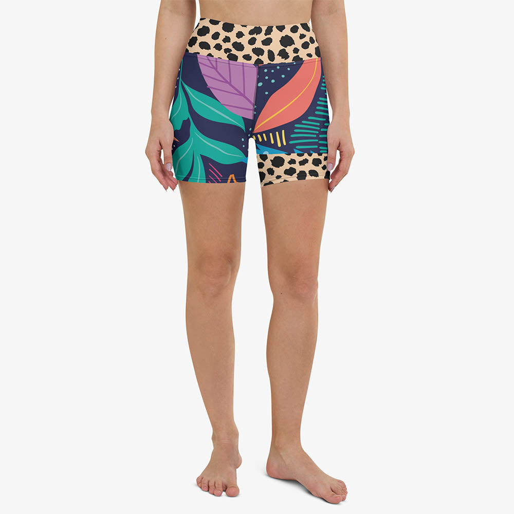 Animal Leaves Yoga Shorts
