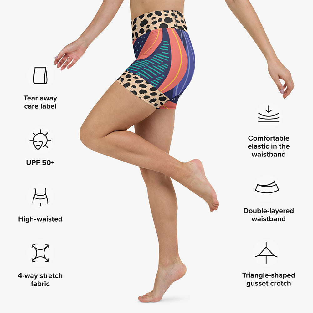 Animal Leaves Yoga Shorts