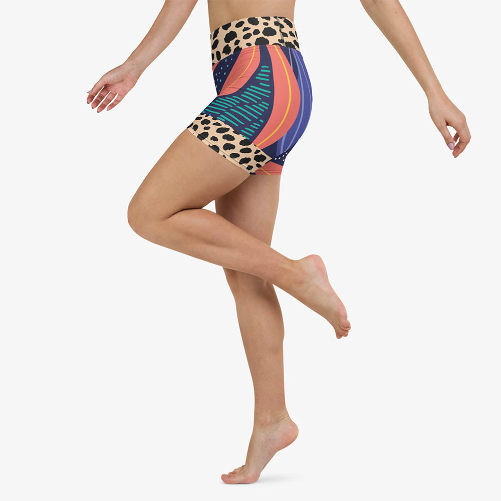 Animal Leaves Yoga Shorts