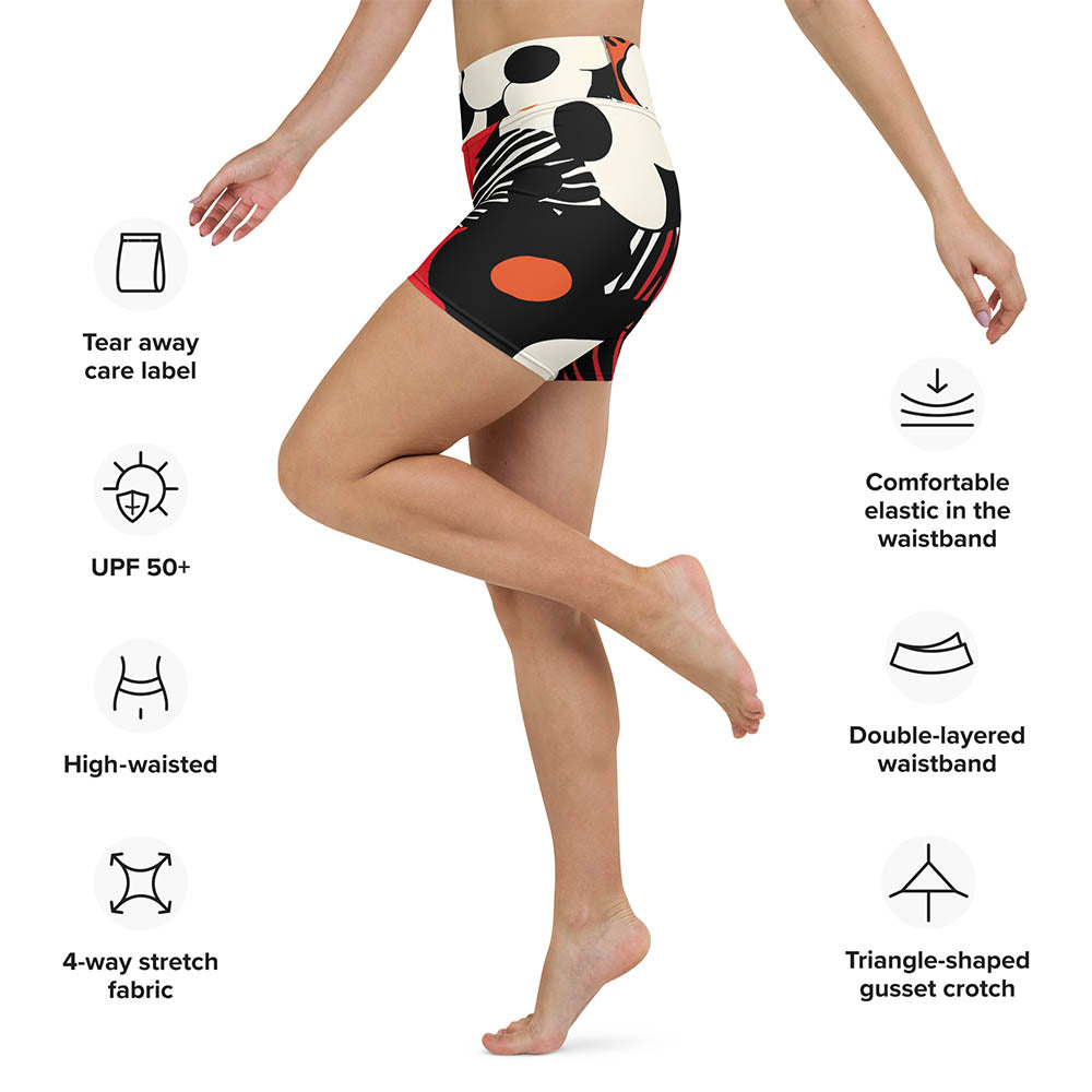 Zebra Blossom Yoga Shorts