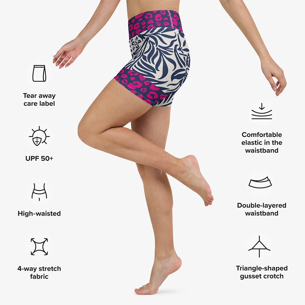 Palms & Pards Yoga Shorts