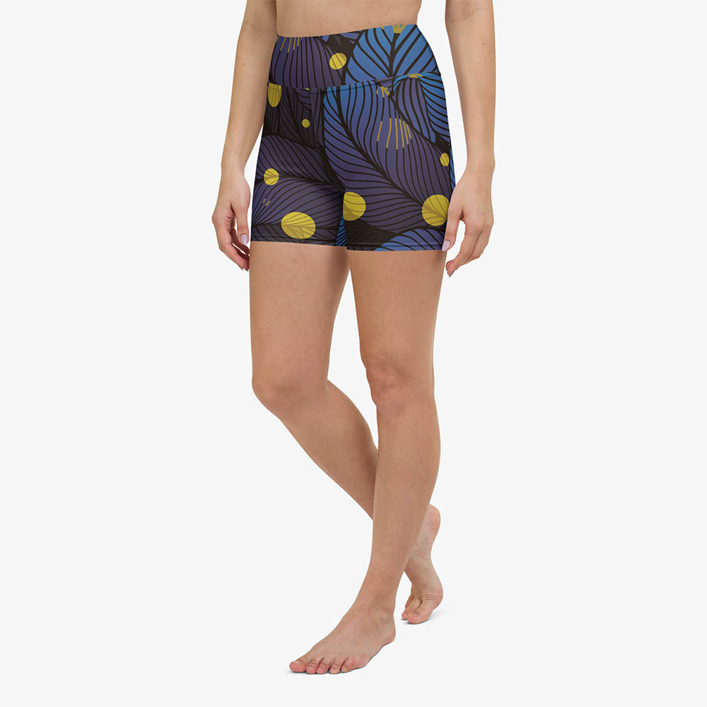 Fireflies Yoga Shorts – Blue/Yellow