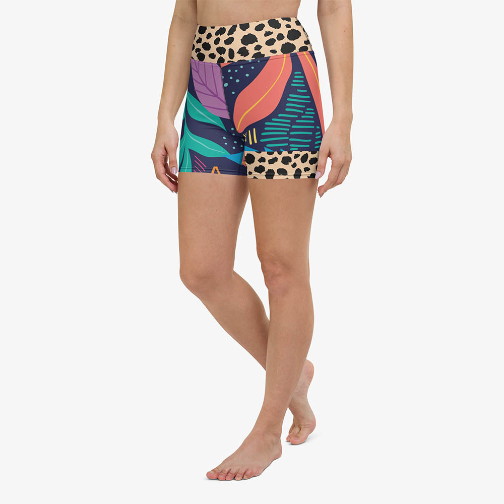 Animal Leaves Yoga Shorts