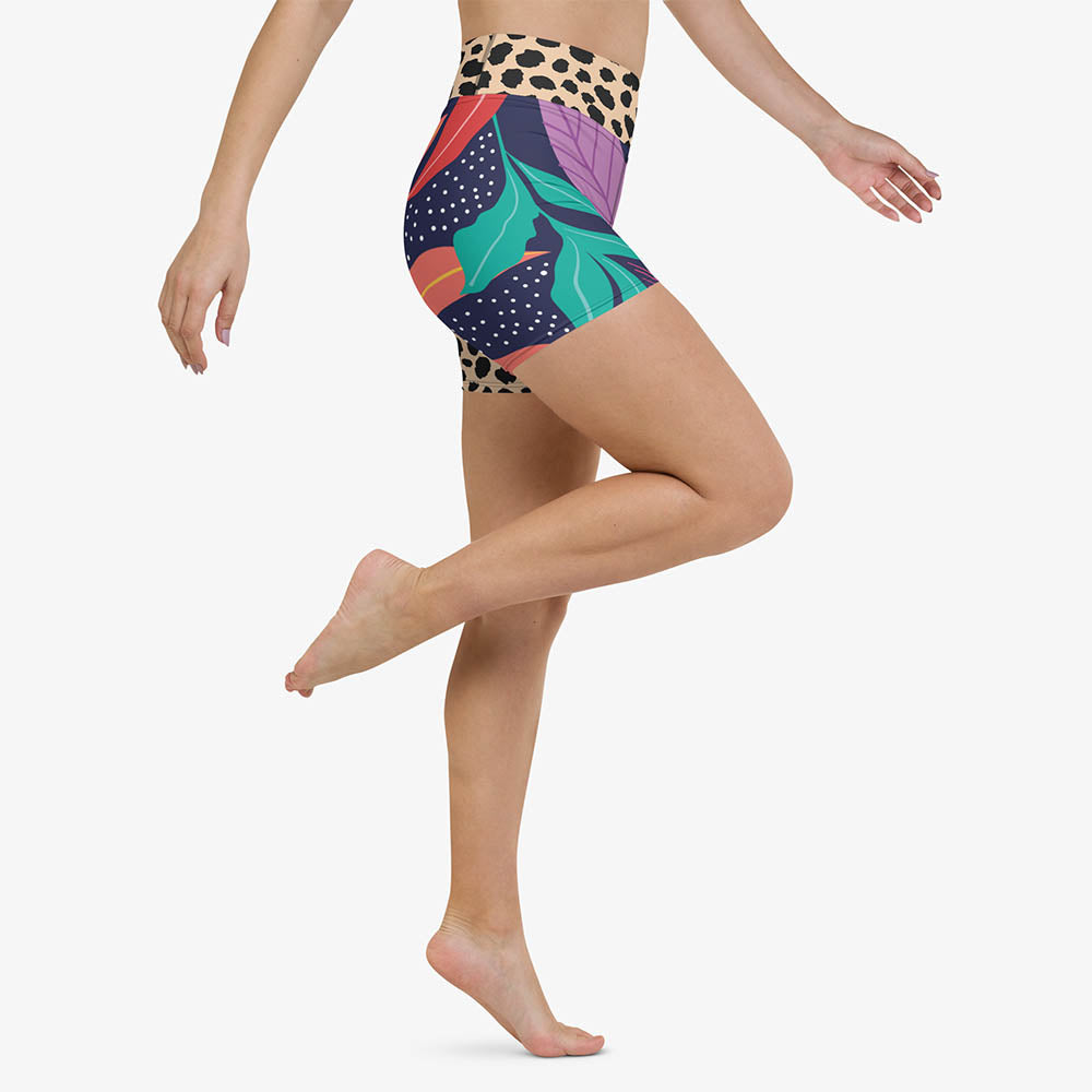Animal Leaves Yoga Shorts