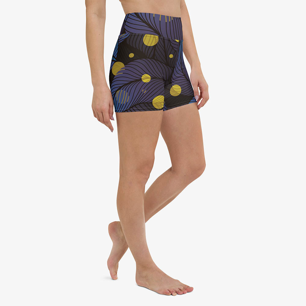 Fireflies Yoga Shorts – Blue/Yellow